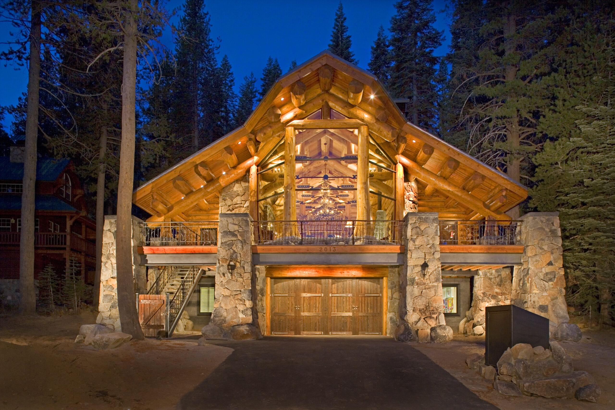 Big Cabin Non Settling Log Walls Floor To Ceiling Log Windows Insulated Cathedral Style Log 0082