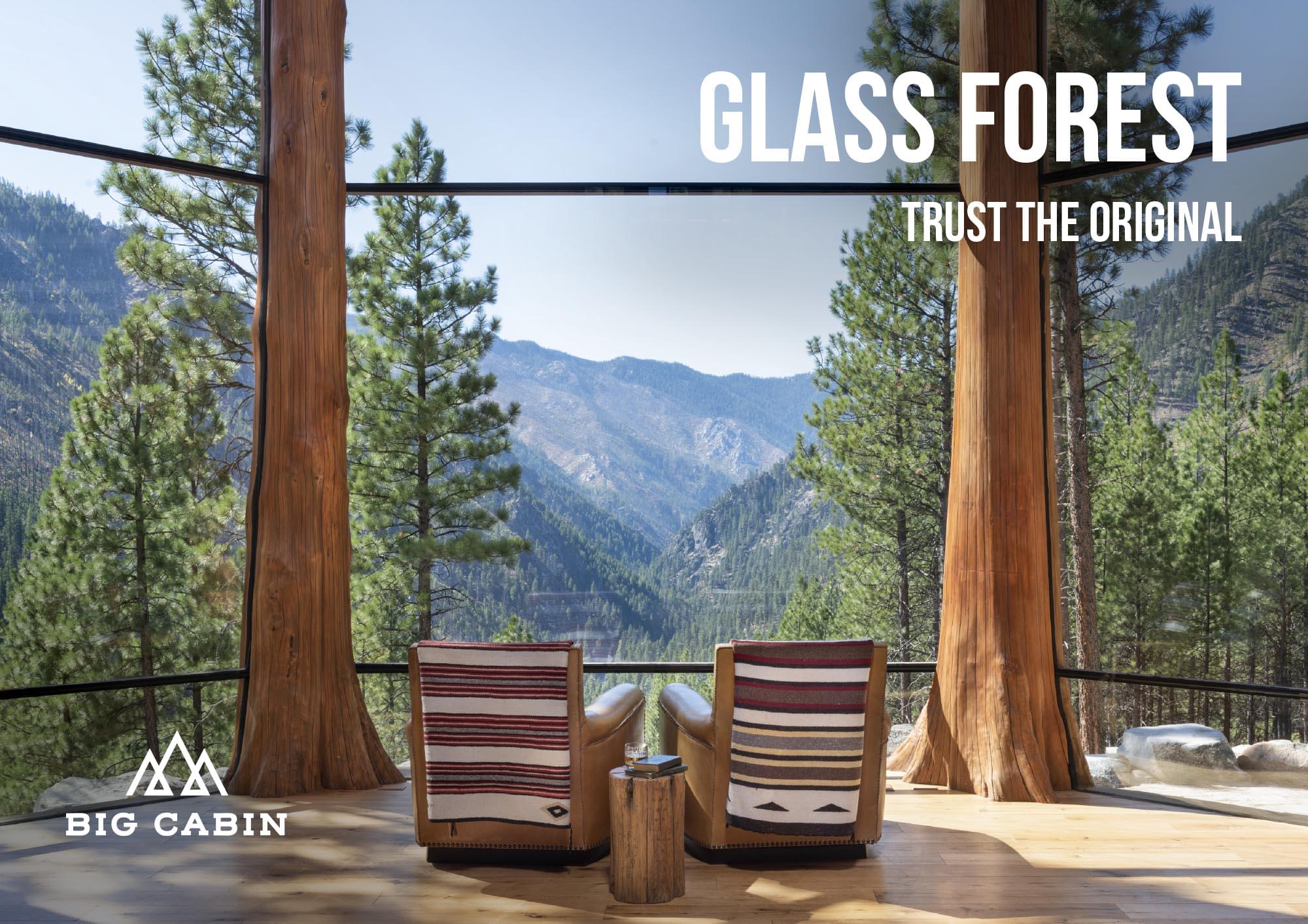 Glass Forest trim-less log window system